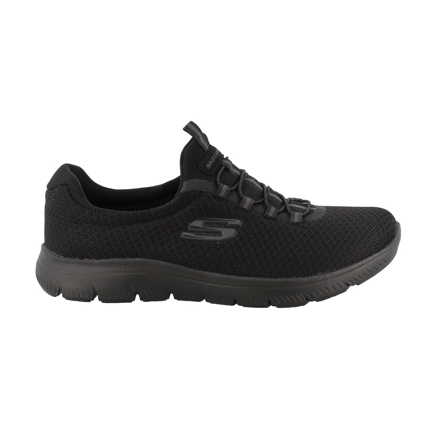 Peltz Shoes  Women's Skechers Summits Sneaker - Wide Width BLACK 12980W-BBK