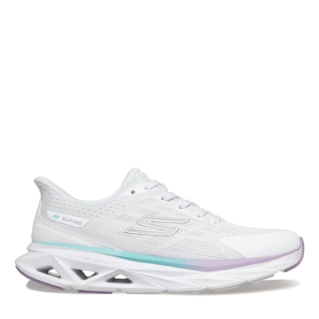 Women's Skechers GO RUN Slip-Ins: Glide-Step Sneaker WHITE MULTI 129825-WMLT