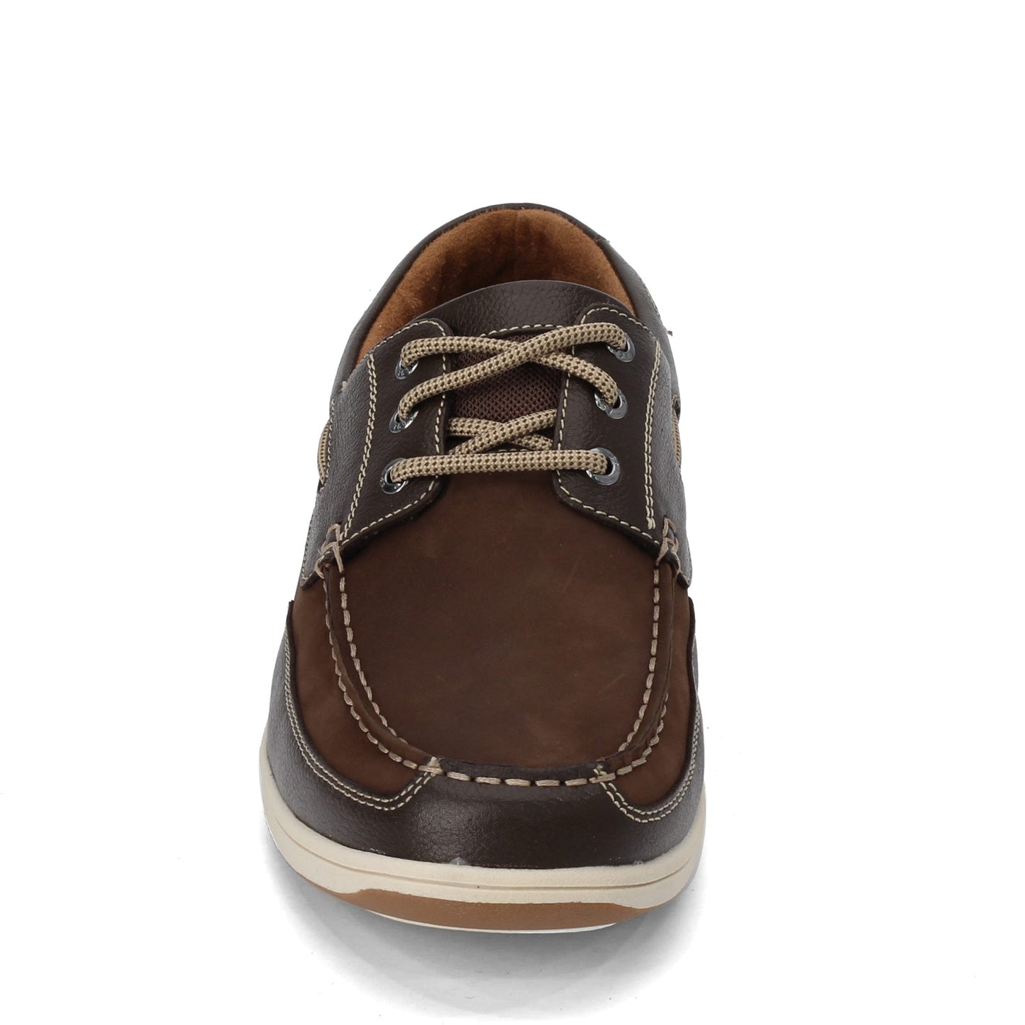 Peltz Shoes  Men's Florsheim Lakeside Oxford Boat Shoe BROWN NUBUCK 13157-200