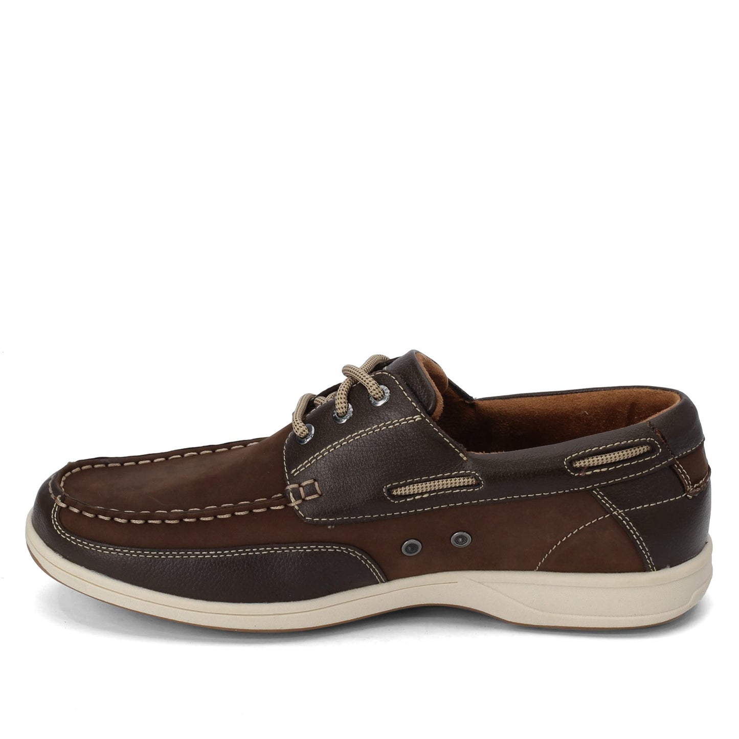 Peltz Shoes  Men's Florsheim Lakeside Oxford Boat Shoe BROWN NUBUCK 13157-200