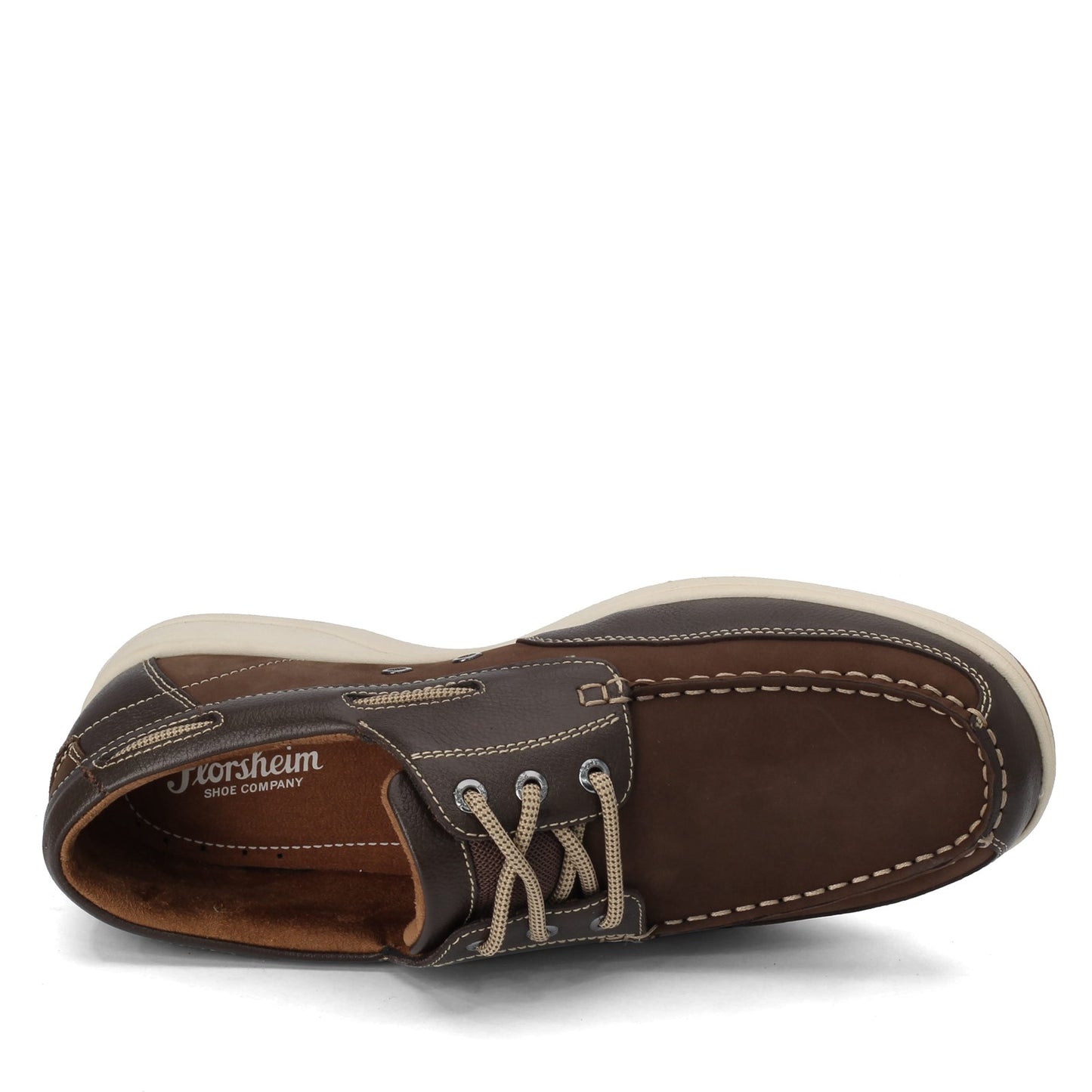 Peltz Shoes  Men's Florsheim Lakeside Oxford Boat Shoe BROWN NUBUCK 13157-200
