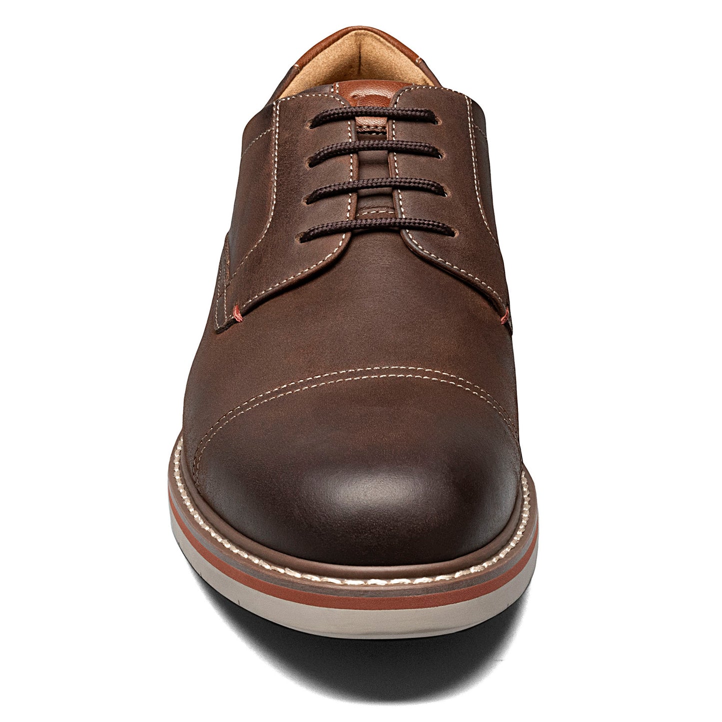 Peltz Shoes  Men's Florsheim Norwalk Cap Toe Oxford BROWN CRAZYHORSE 13368-215