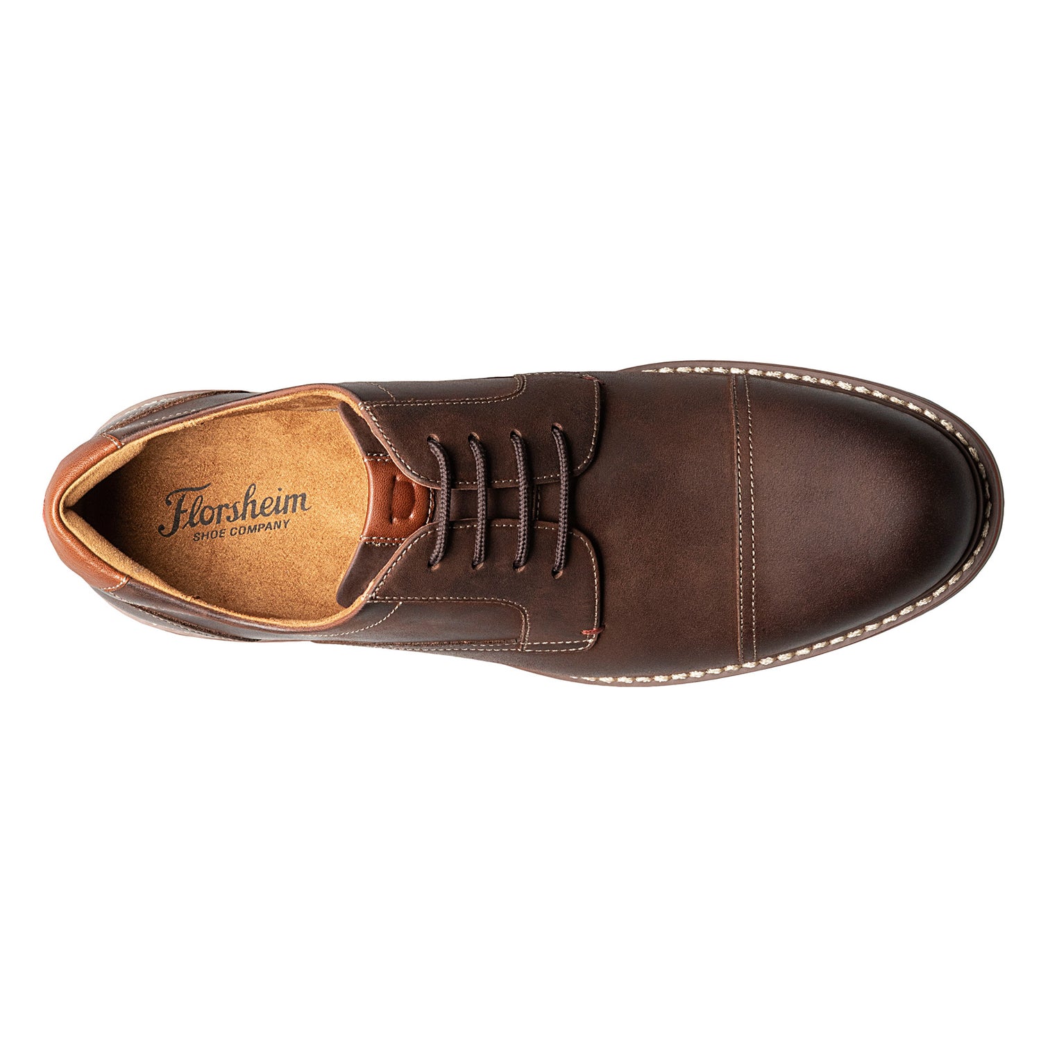 Peltz Shoes  Men's Florsheim Norwalk Cap Toe Oxford BROWN CRAZYHORSE 13368-215