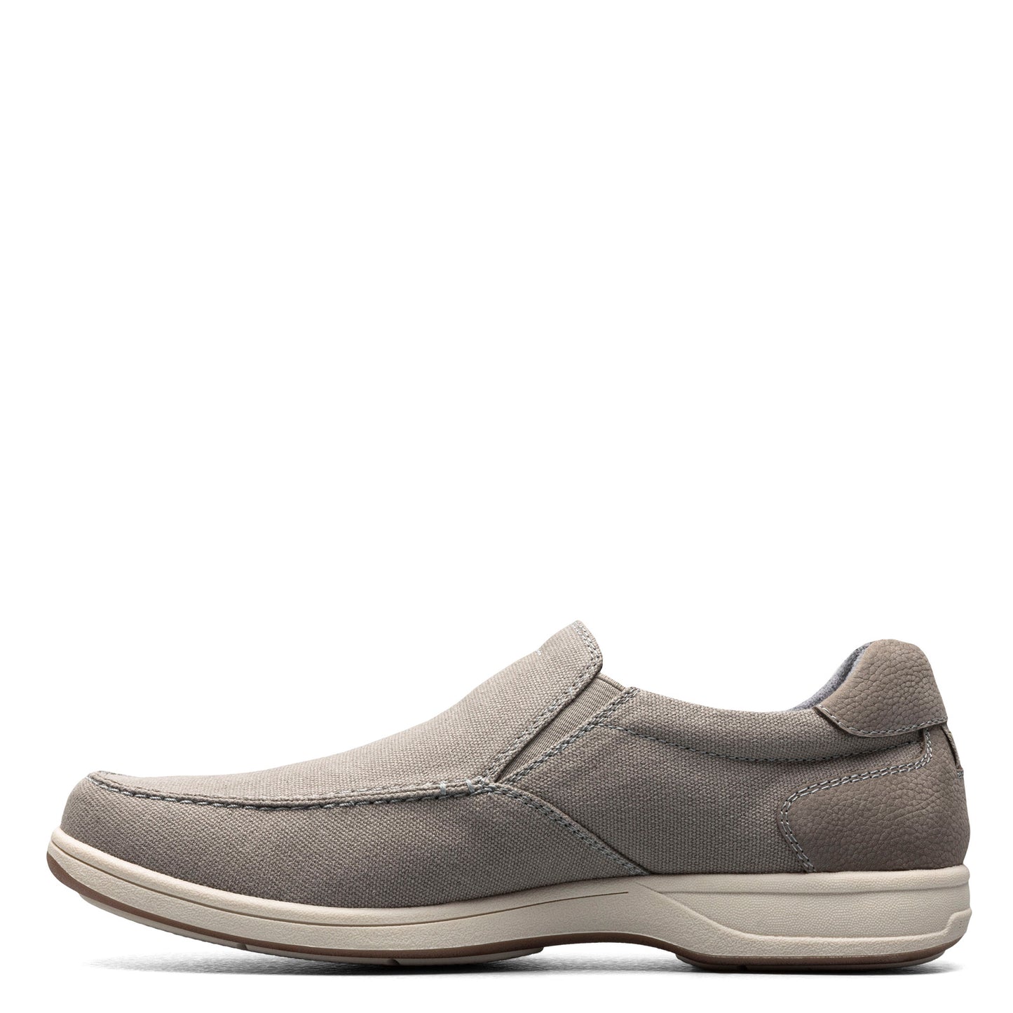 Peltz Shoes  Men's Florsheim Lakeside Canvas Moc Slip On GREY 13401-020