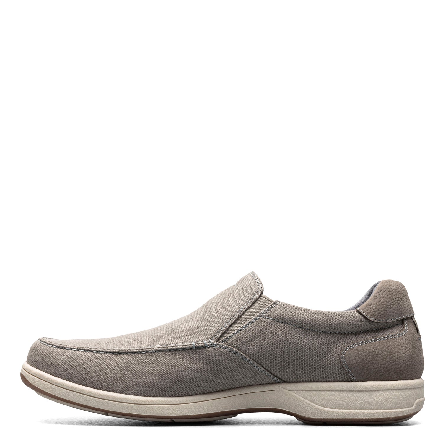 Peltz Shoes  Men's Florsheim Lakeside Canvas Moc Slip On GREY 13401-020