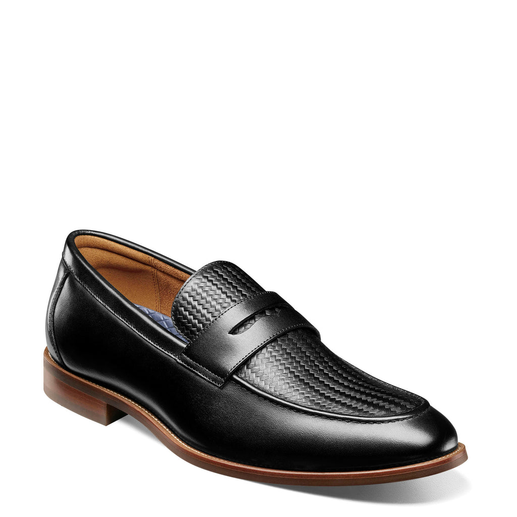 Men's Florsheim Rucci Weave Moc Toe Penny Loafer BLACK 13408-001