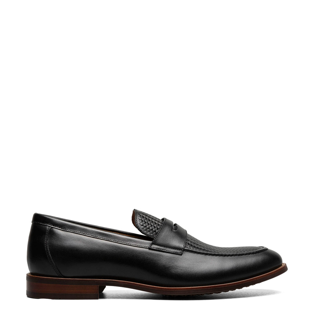 Men's Florsheim Rucci Weave Moc Toe Penny Loafer BLACK 13408-001