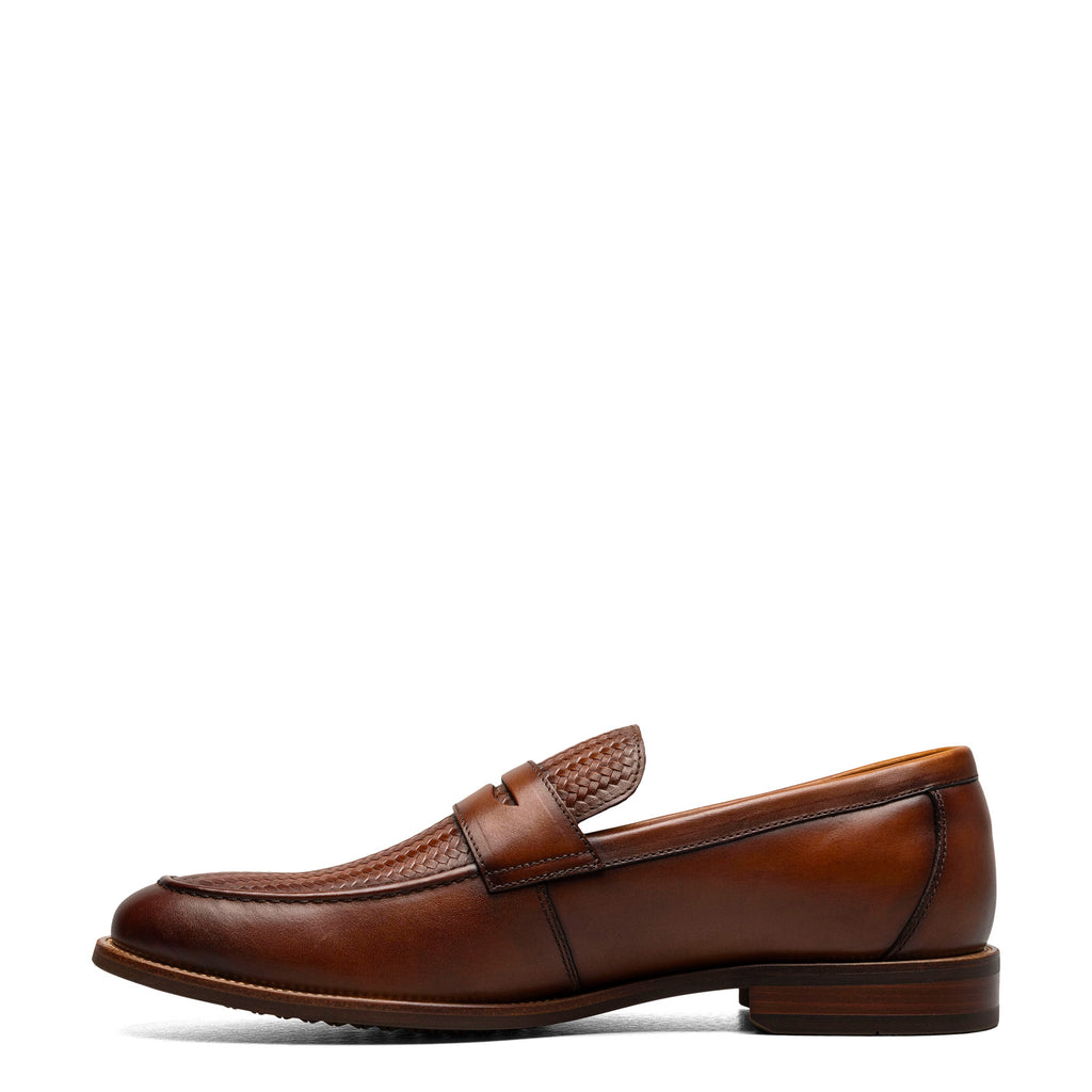 Men's Florsheim Rucci Weave Moc Toe Penny Loafer COGNAC 13408-221