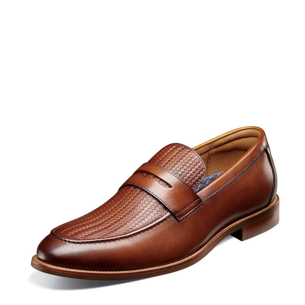Men's Florsheim Rucci Weave Moc Toe Penny Loafer COGNAC 13408-221