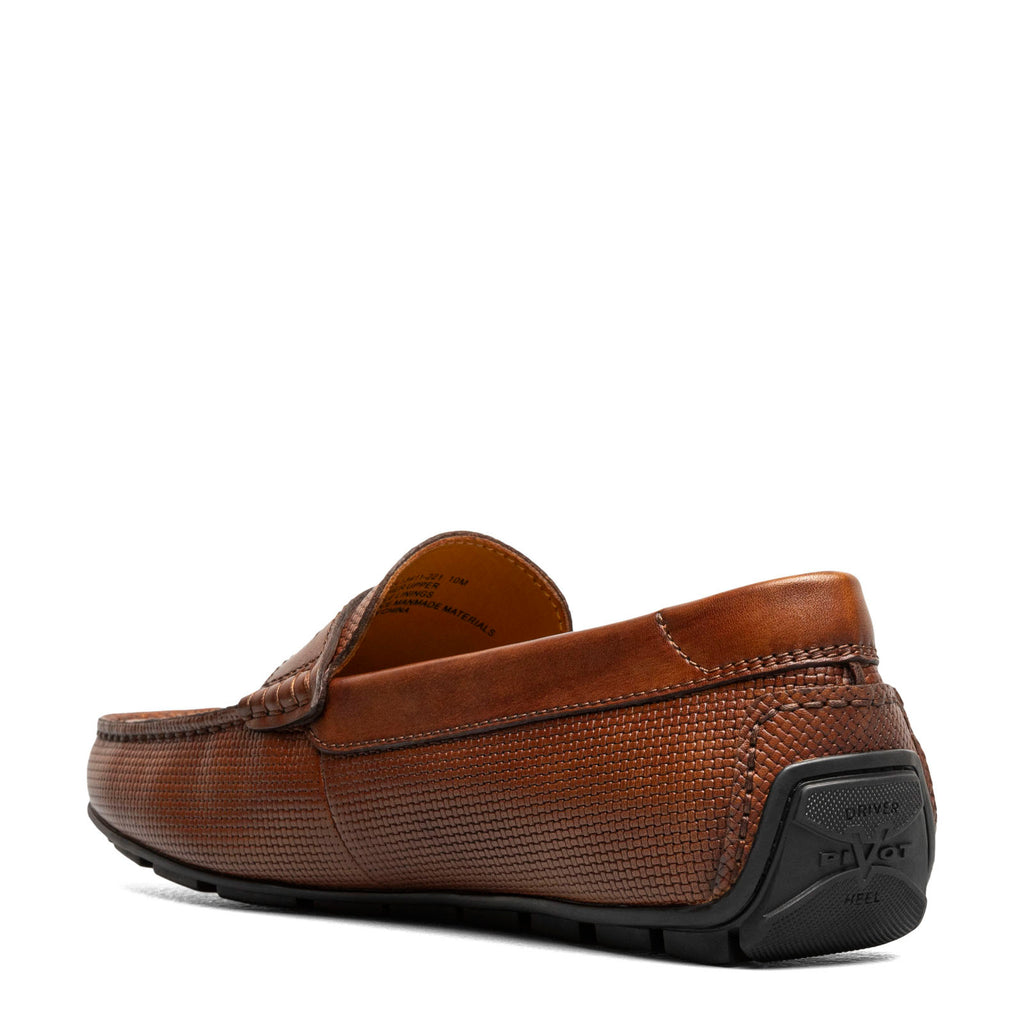 [POS] Men's Florsheim Motor Moc Toe Penny Driver COGNAC WEAVE PRINT 13411-221-POS