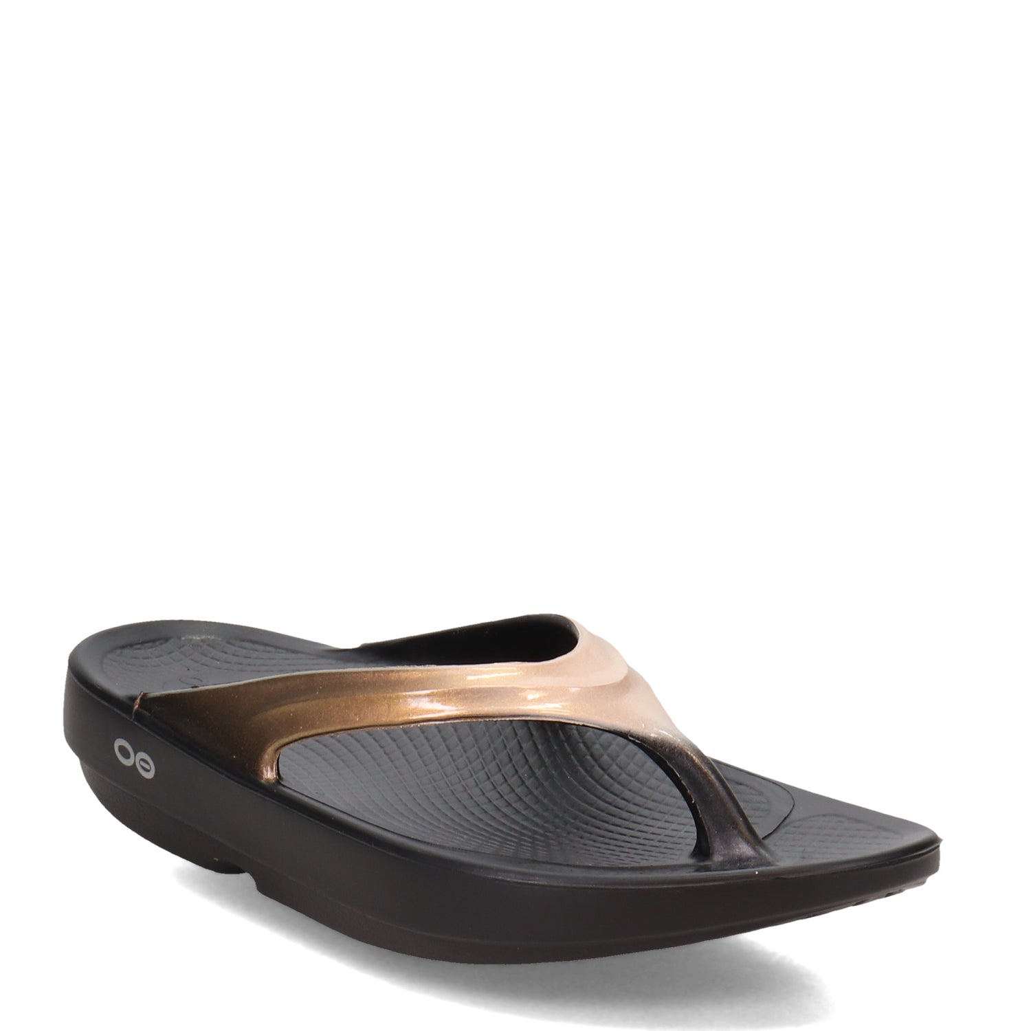 Peltz Shoes  Women's Oofos OOlala Luxe Sandal BLACK MACCHIA 1401-BLACKMACC
