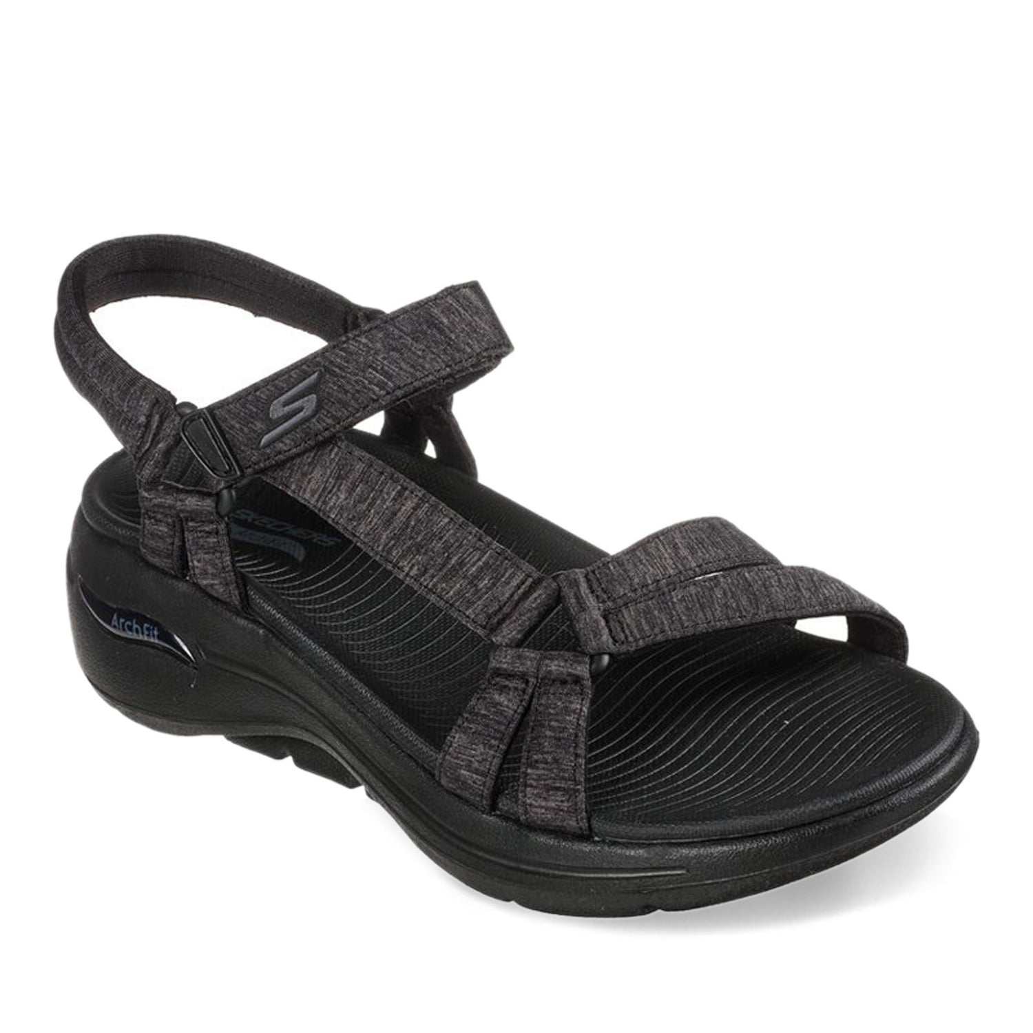 Peltz Shoes  Women's Skechers GO WALK Arch Fit - Elite Sandal BLACK 140225-BBK
