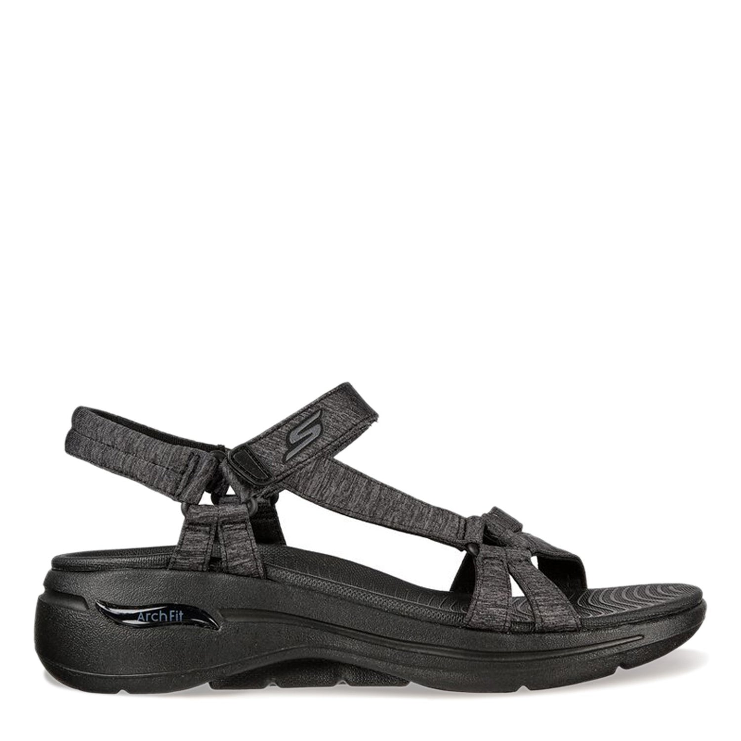 Peltz Shoes  Women's Skechers GO WALK Arch Fit - Elite Sandal BLACK 140225-BBK