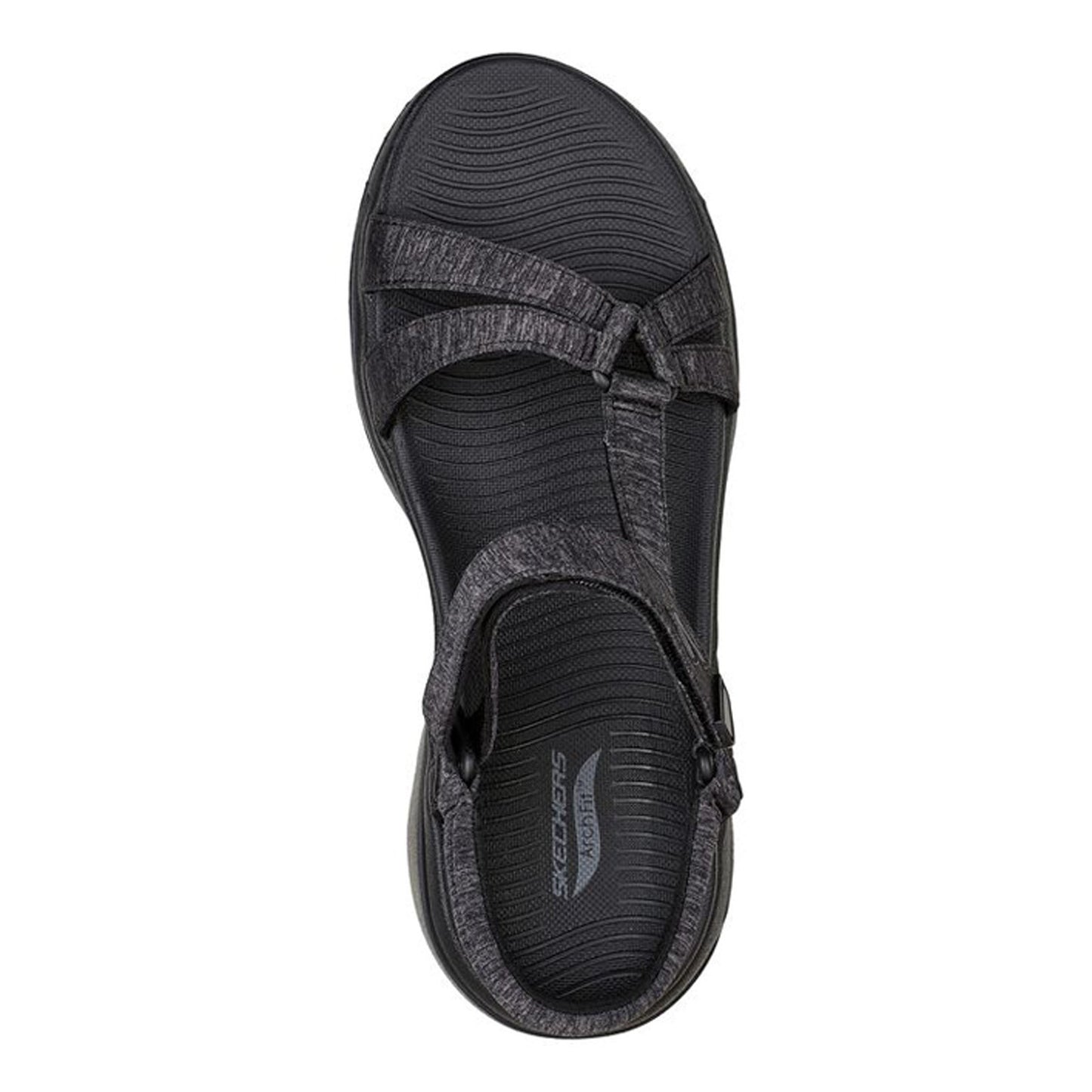 Peltz Shoes  Women's Skechers GO WALK Arch Fit - Elite Sandal BLACK 140225-BBK