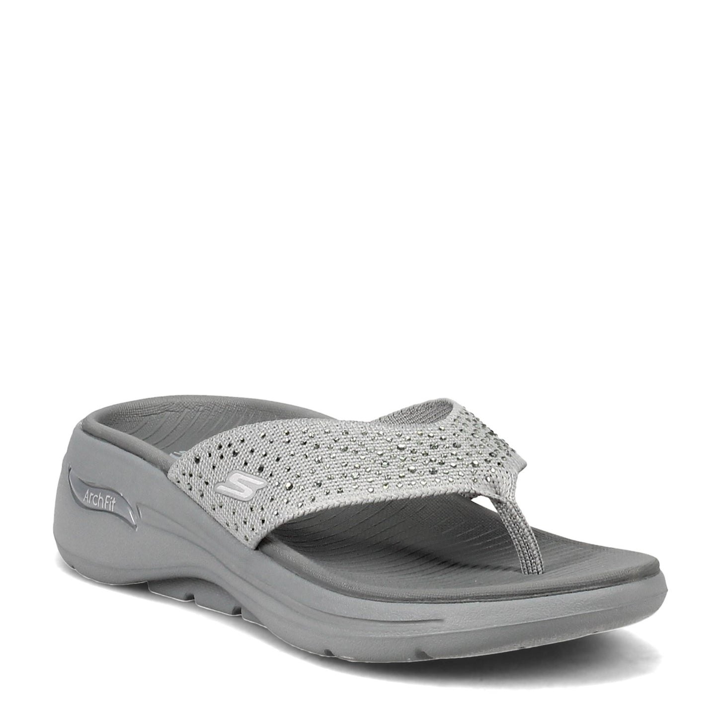 Peltz Shoes  Women's Skechers GOwalk Arch Fit - Dazzle Sandal GRAY 140228-GRY