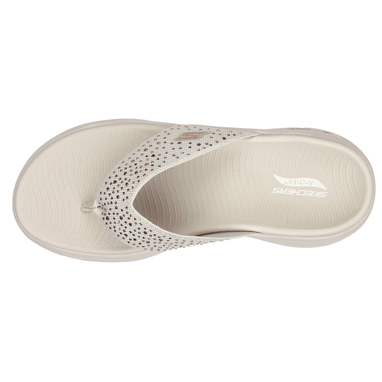 Peltz Shoes  Women's Skechers GOwalk Arch Fit - Dazzle Sandal BEIGE 140228-NAT