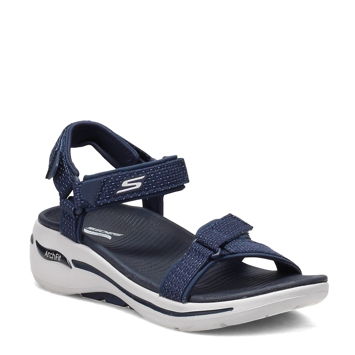 Peltz Shoes  Women's Skechers GOwalk Arch Fit - Cruise Around Sandal NAVY 140251-NVY