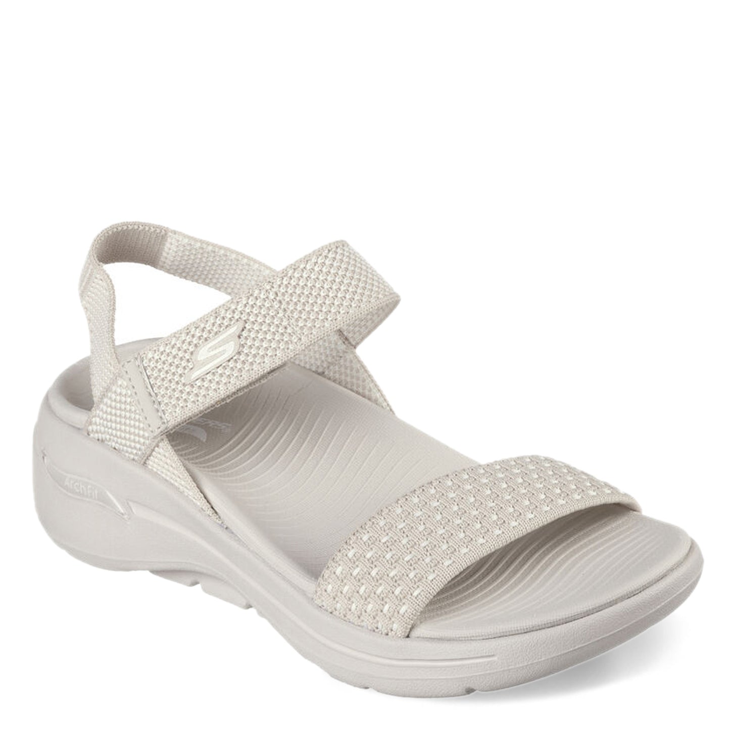 Peltz Shoes  Women's Skechers GO WALK Arch Fit - Polished Sandal NATURAL 140264-NAT