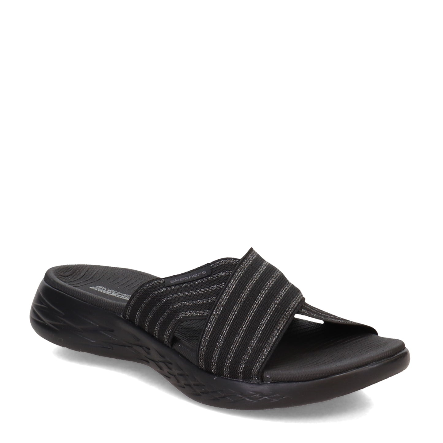 Peltz Shoes  Women's Skechers On the GO 600 - Stunning Sandal BLACK 140740-BKGY
