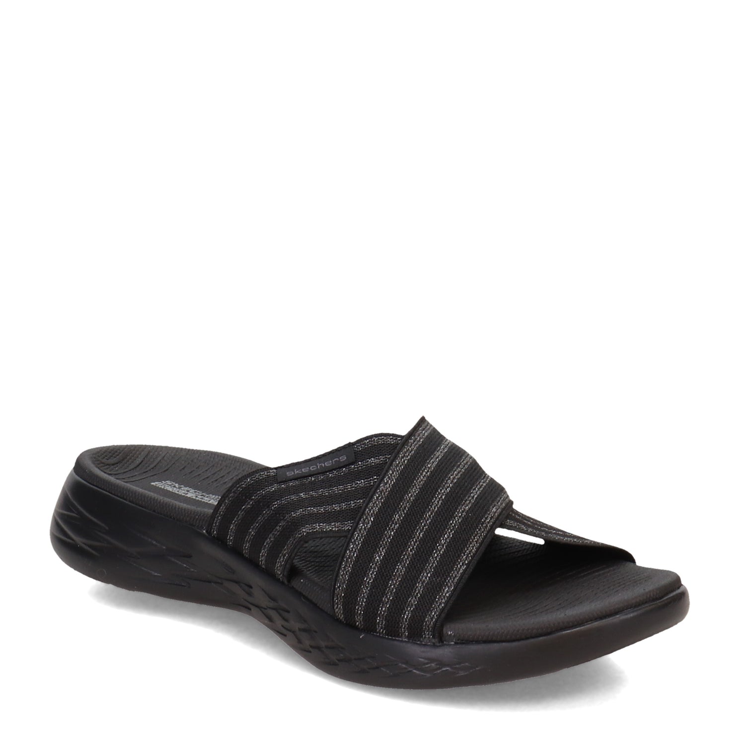 Peltz Shoes  Women's Skechers On the GO 600 - Stunning Sandal BLACK 140740-BKGY