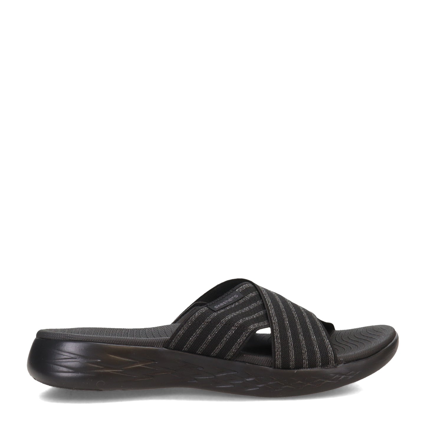 Peltz Shoes  Women's Skechers On the GO 600 - Stunning Sandal BLACK 140740-BKGY