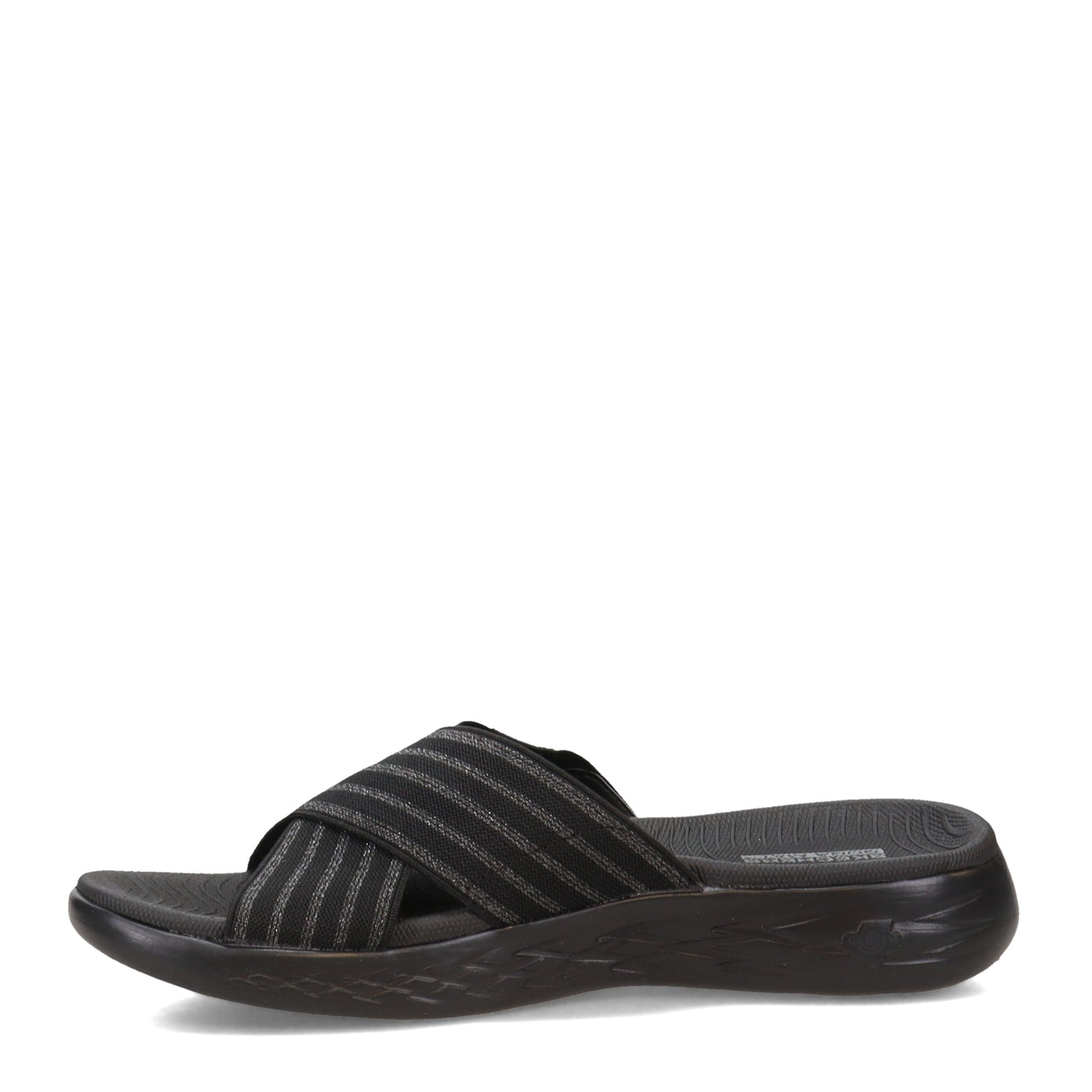 Peltz Shoes  Women's Skechers On the GO 600 - Stunning Sandal BLACK 140740-BKGY