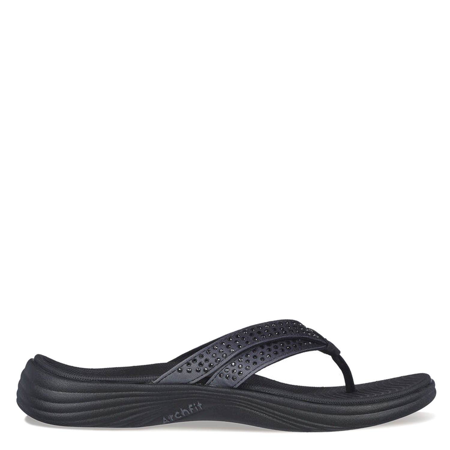 Peltz Shoes  Women's Skechers Arch Fit Radiance - Mesmerize Sandal BLACK 141305-BKGY