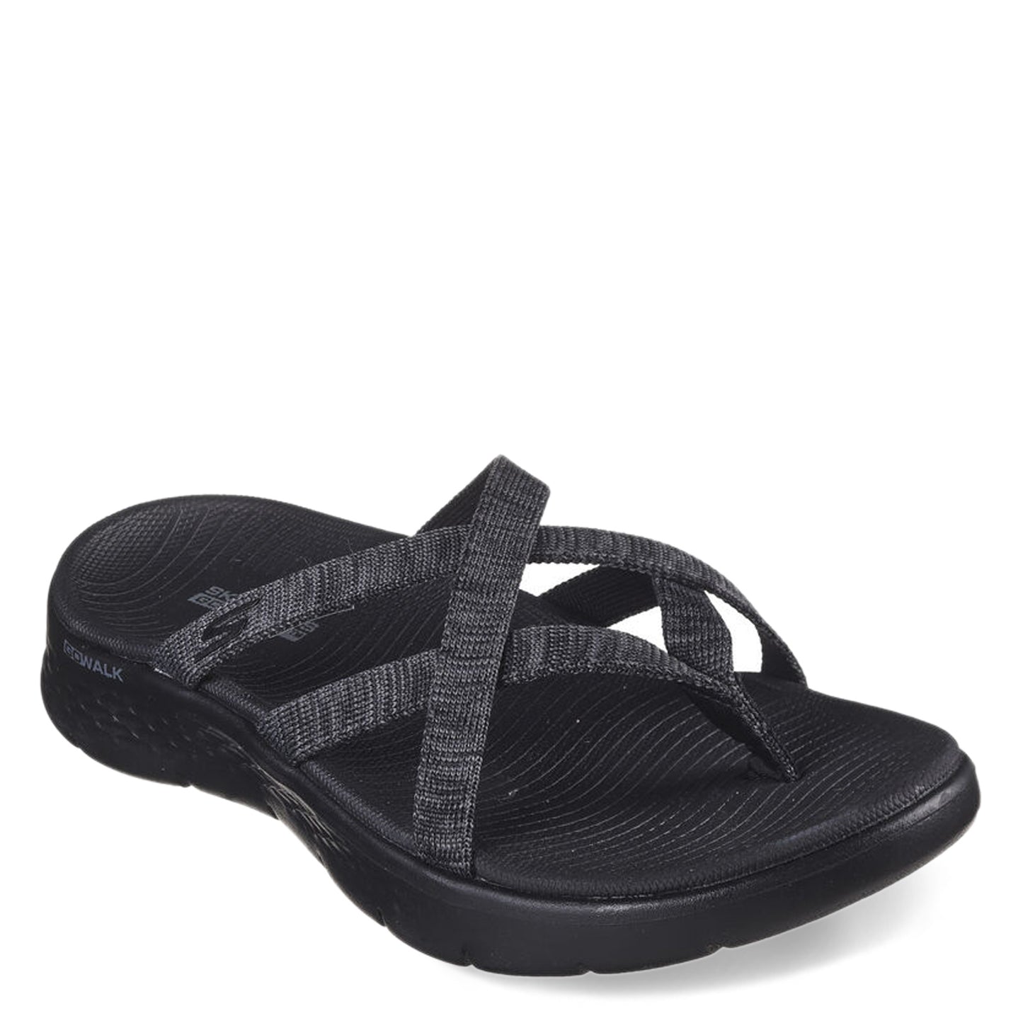 Peltz Shoes  Women's Skechers GO WALK FLEX Sandal - Spotlight Sandal BLACK 141410-BKGY