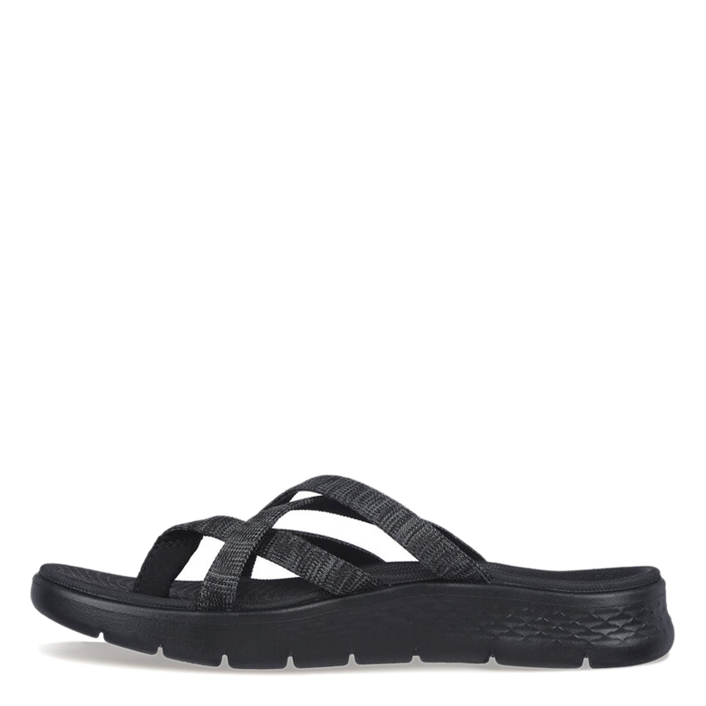Peltz Shoes  Women's Skechers GO WALK FLEX Sandal - Spotlight Sandal BLACK 141410-BKGY