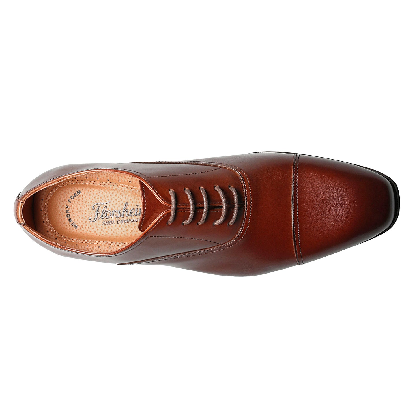 Peltz Shoes  Men's Florsheim Corbetta Cap Toe Oxford COGNAC 14180-221