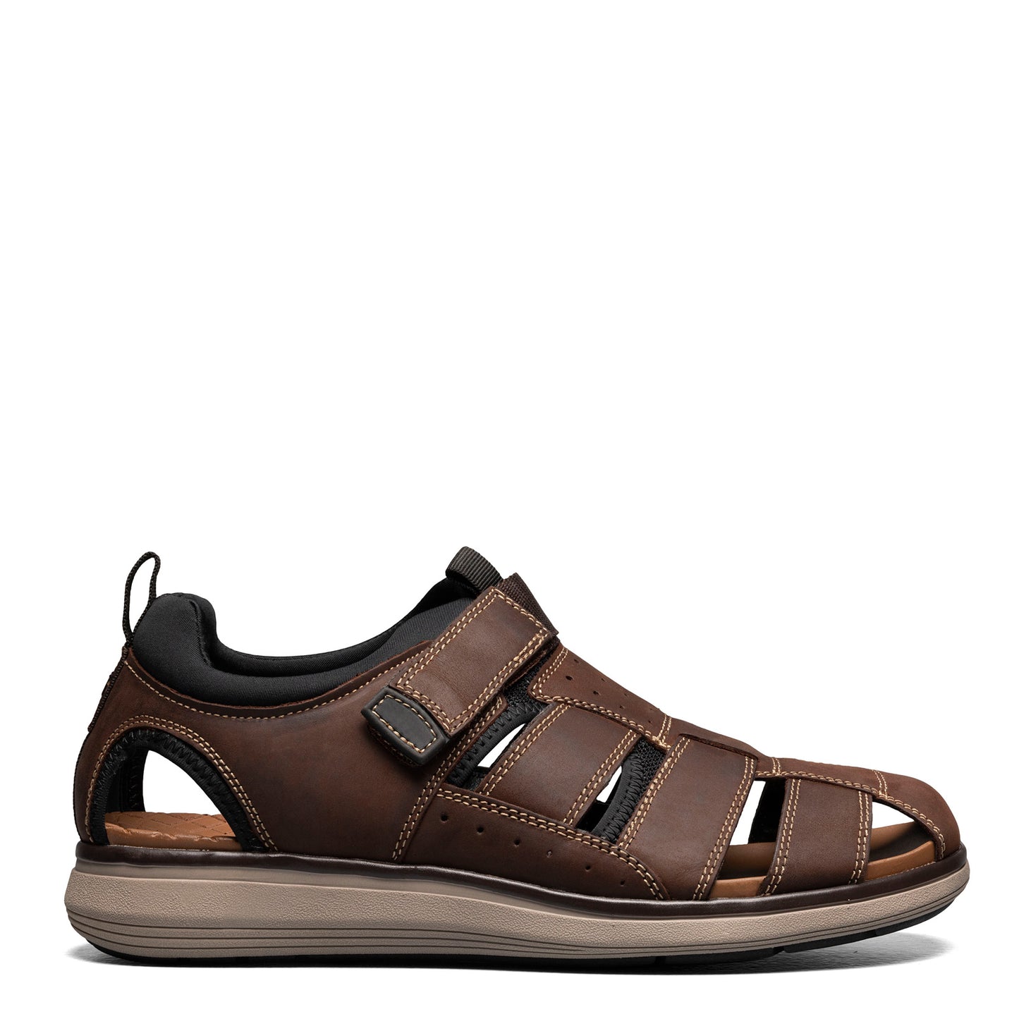 Peltz Shoes  Men's Florsheim Venture Fisherman Sandal Brown Crazy Horse 14320-215