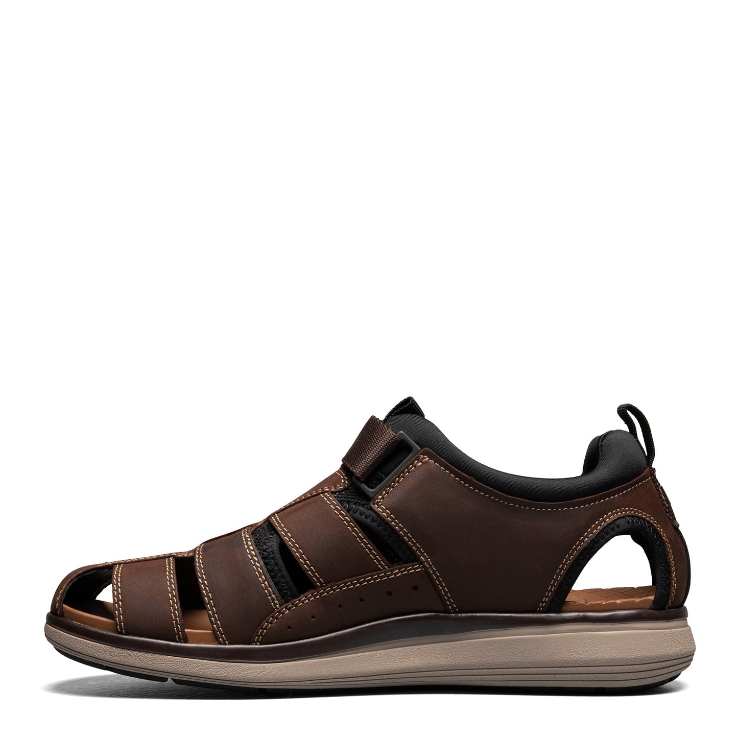 Peltz Shoes  Men's Florsheim Venture Fisherman Sandal Brown Crazy Horse 14320-215