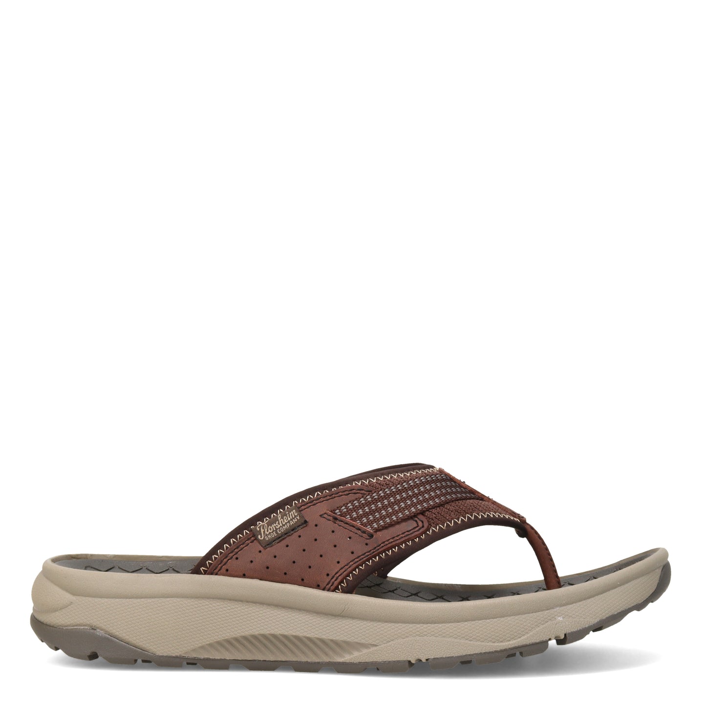 Peltz Shoes  Men's Florsheim Tread Lite Thong Sandal BROWN 14363-215
