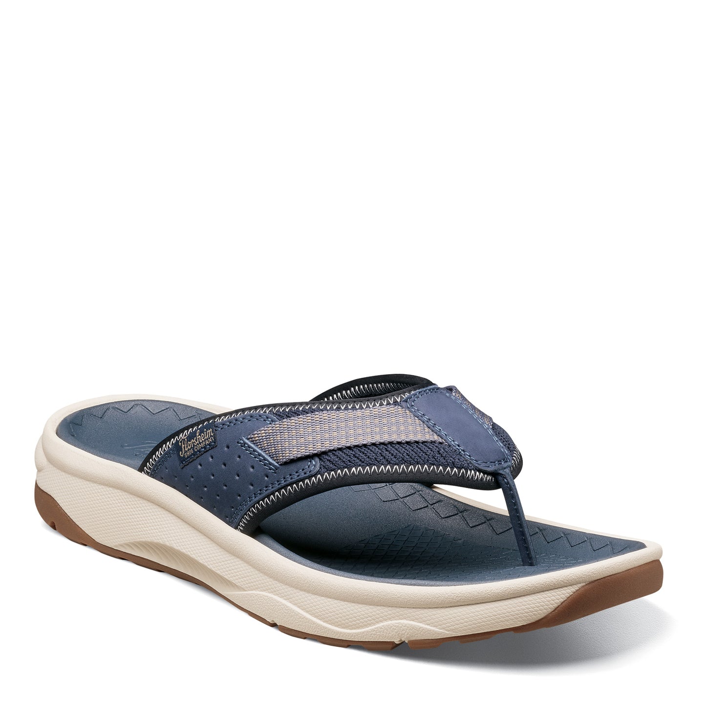 Peltz Shoes  Men's Florsheim Tread Lite Thong Sandal NAVY 14363-410