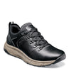 Peltz Shoes  Men's Florsheim Tread Lite Plain Toe Sneaker BLACK TUMBLED LEATHE 14376-007