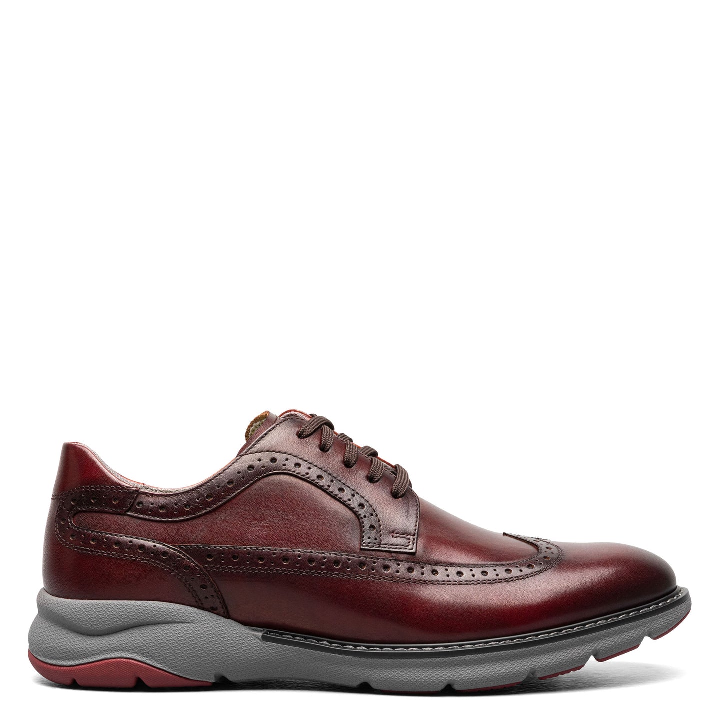 Peltz Shoes  Men's Florsheim Frenzi Wingtip Oxford BURGUNDY 14381-601