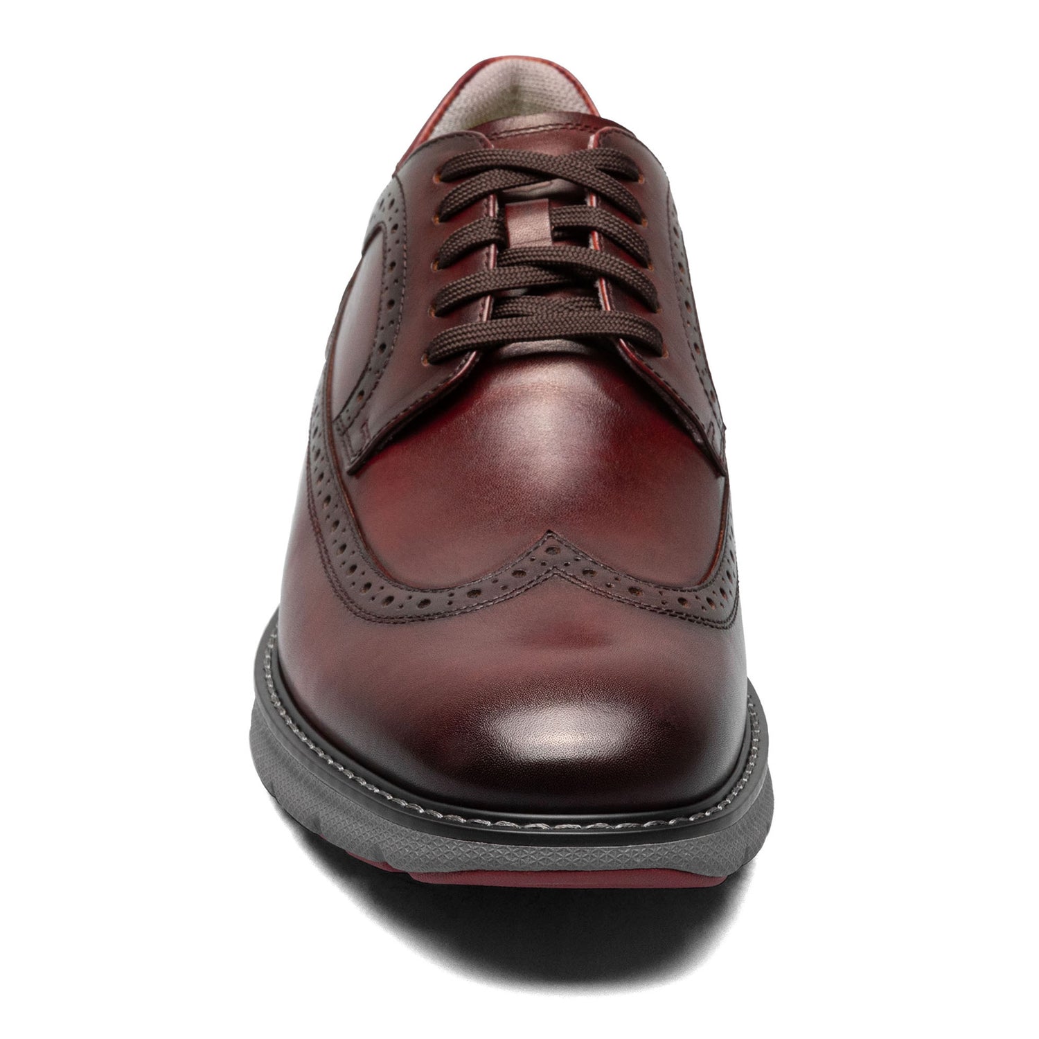 Peltz Shoes  Men's Florsheim Frenzi Wingtip Oxford BURGUNDY 14381-601