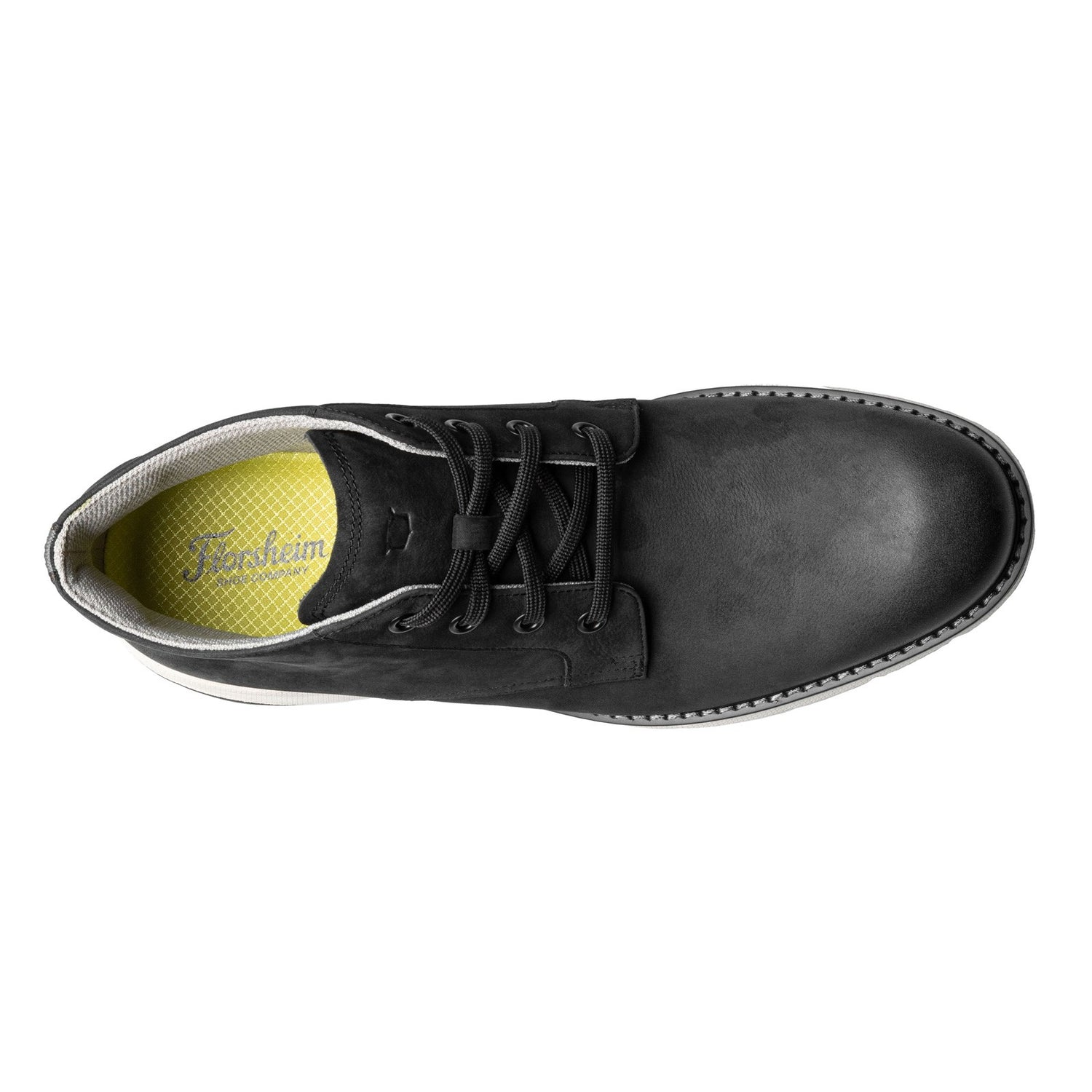 Peltz Shoes  Men's Florsheim Frenzi Plain Toe Chukka Boot BLACK NUBUCK 14383-006