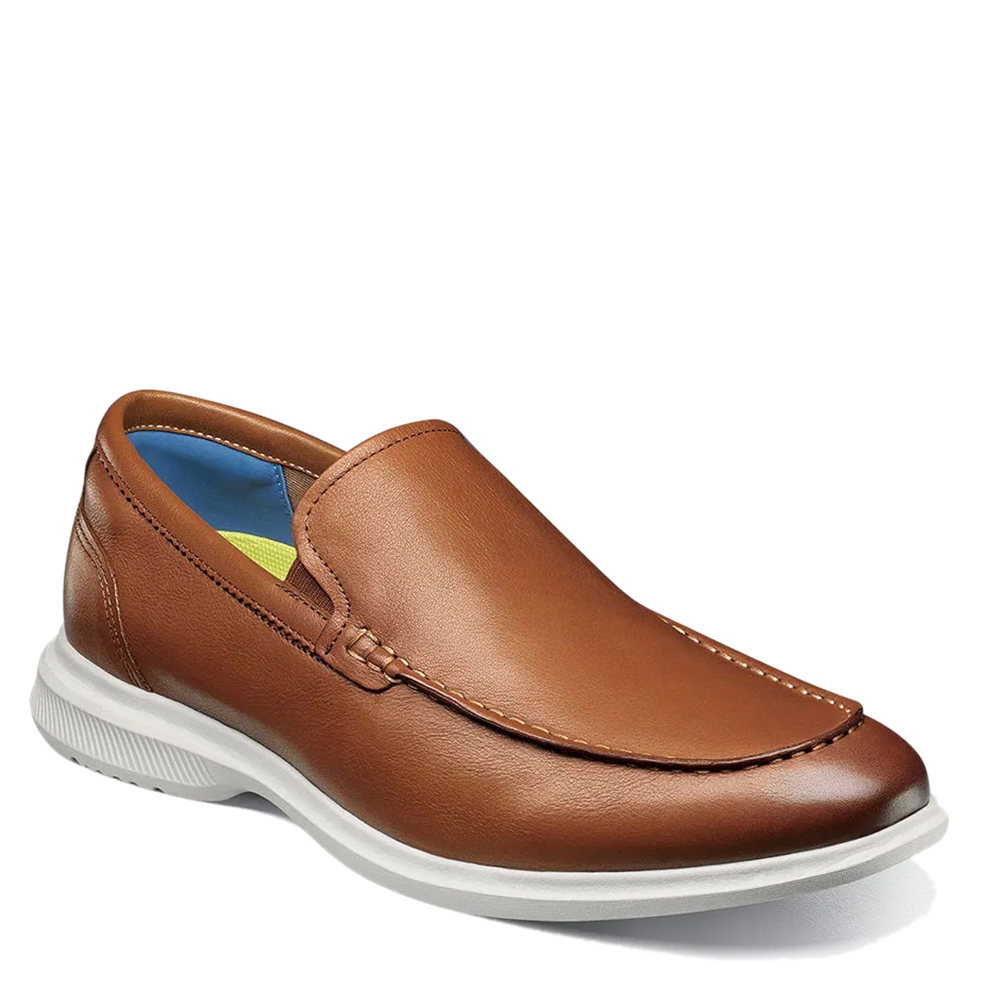 Peltz Shoes  Men's Florsheim Hamptons Moc Toe Venetian Loafer Cognac 14397-221
