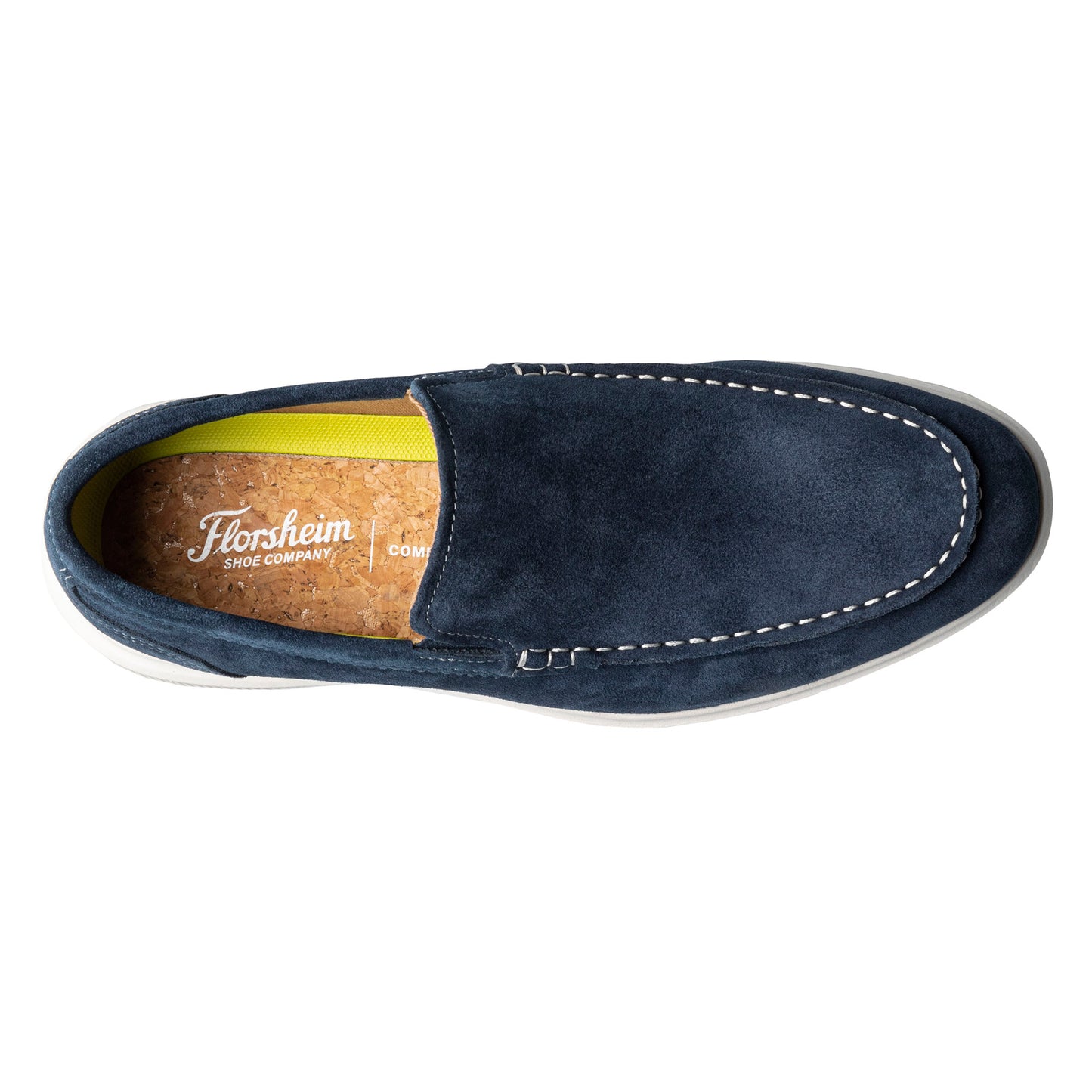 Peltz Shoes  Men's Florsheim Hamptons Moc Toe Venetian Loafer NAVY SUEDE 14397-415