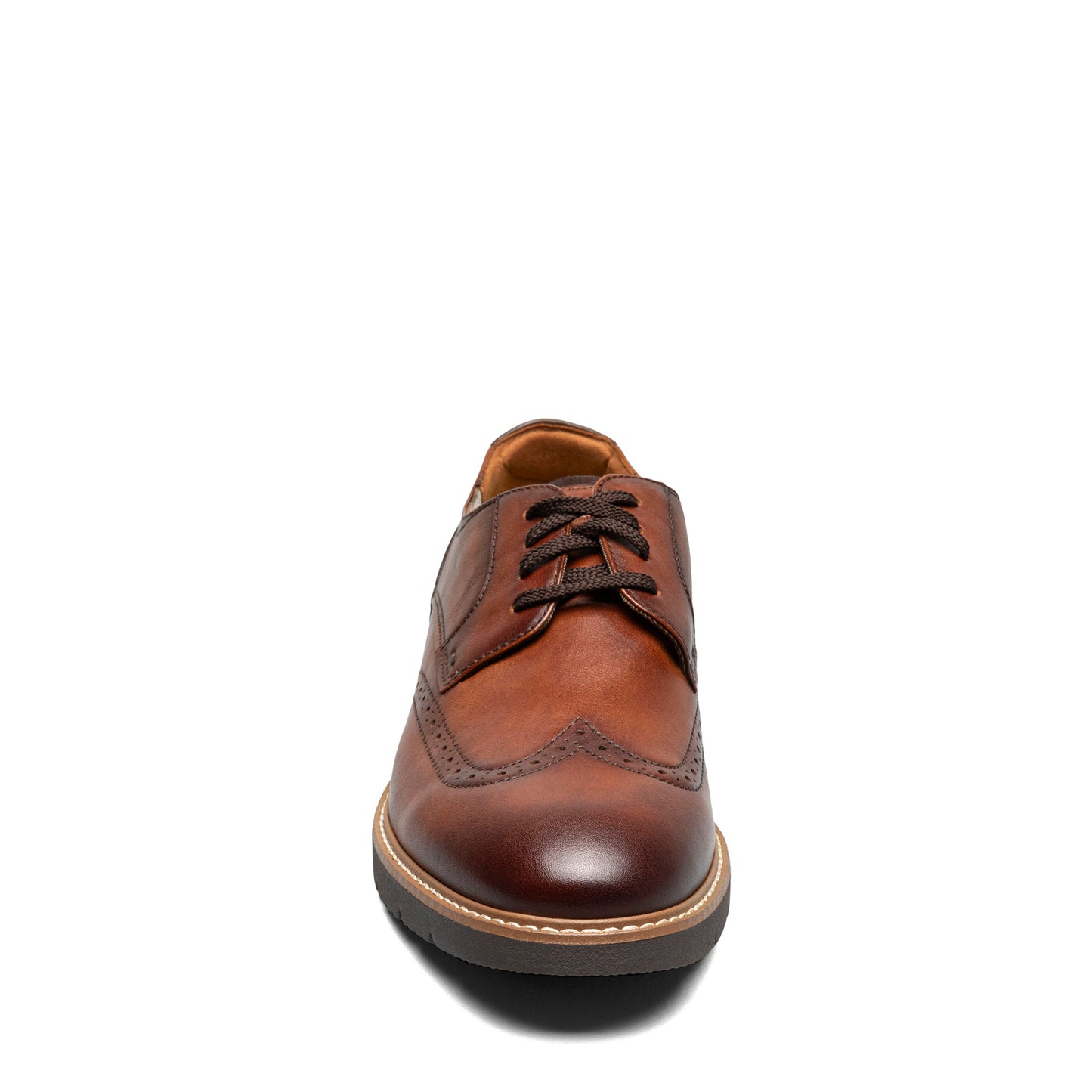 Peltz Shoes  Men's Florsheim Vibe Wingtip Oxford COGNAC Brown 14417-221