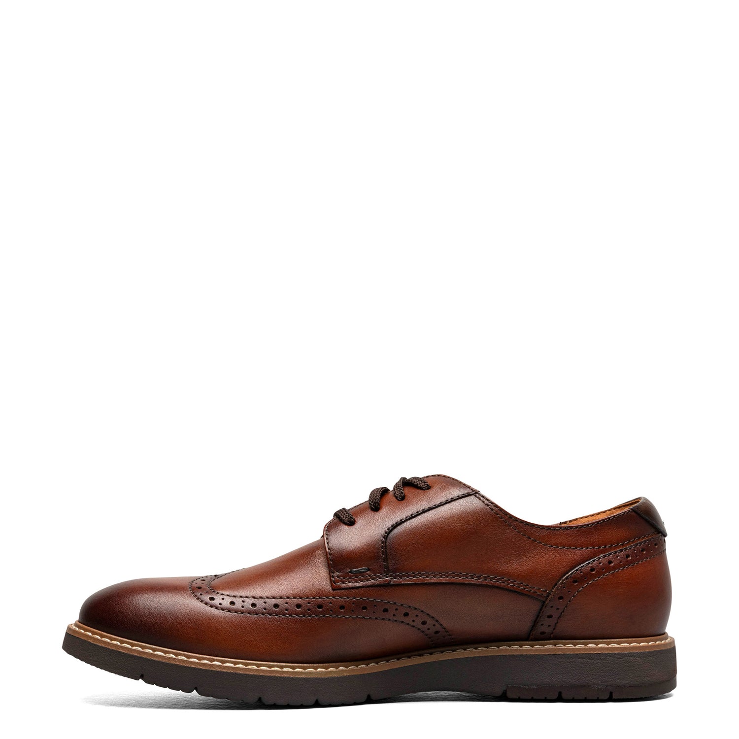 Peltz Shoes  Men's Florsheim Vibe Wingtip Oxford COGNAC Brown 14417-221