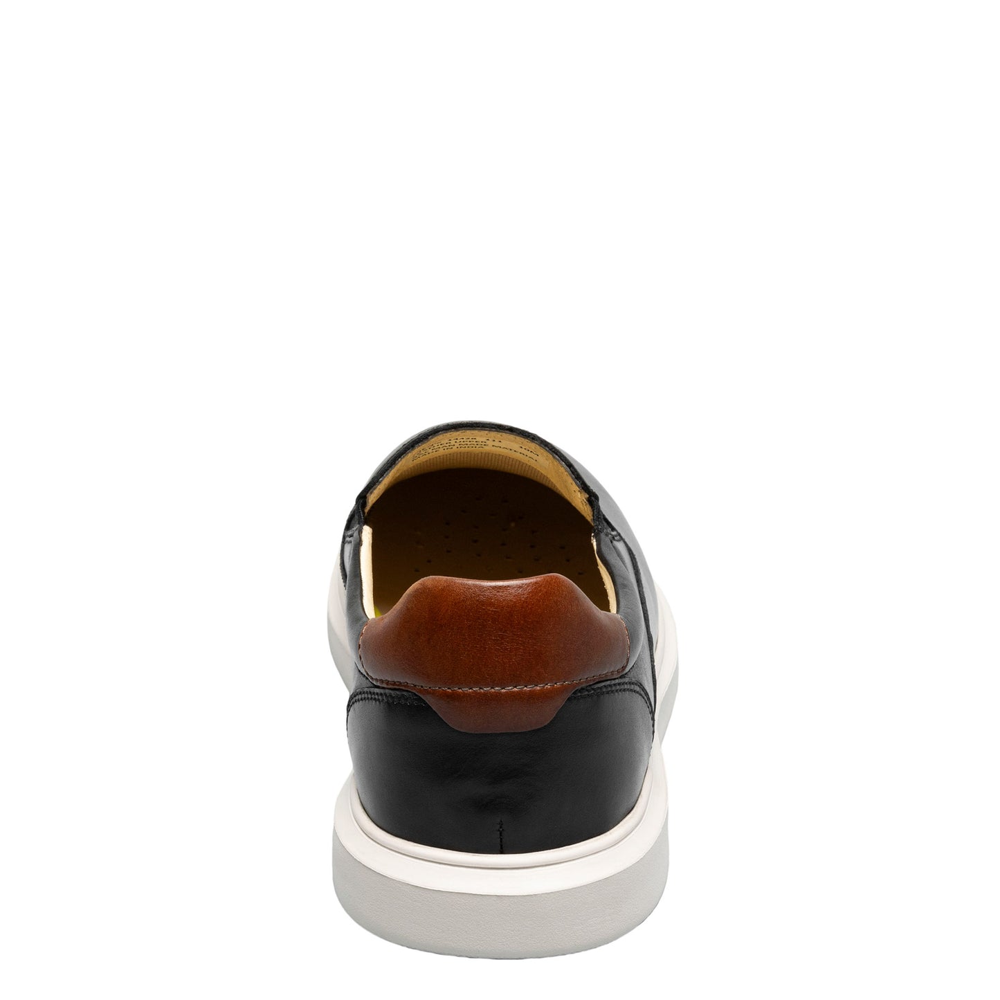 Peltz Shoes  Men's Florsheim Social Plain Toe Slip-On BLACK/WHITE SOLE 14428-111