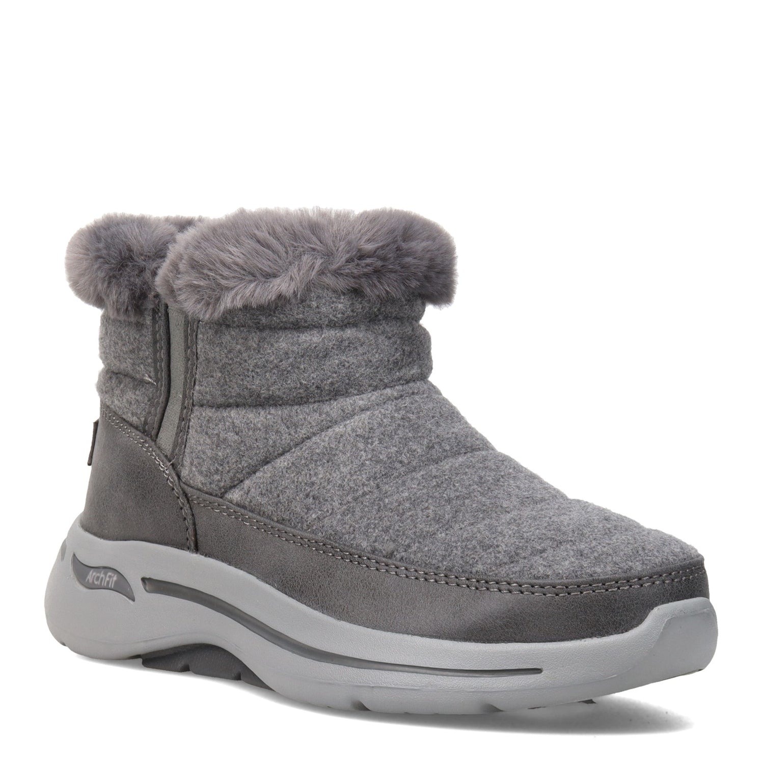 Peltz Shoes  Women's Skechers GO WALK Arch Fit - Winter Boot CHARCOAL 144403-CHAR