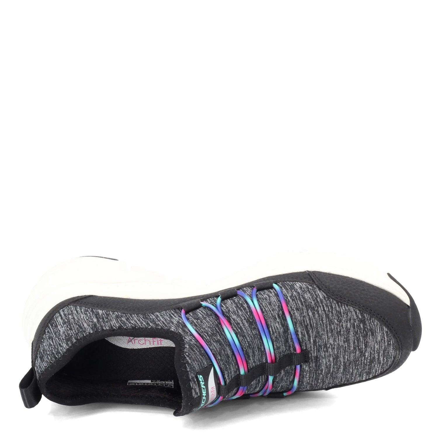 Peltz Shoes  Women's Skechers Arch Fit - Rainbow View Sneaker BLACK MULTI 149061-BKMT