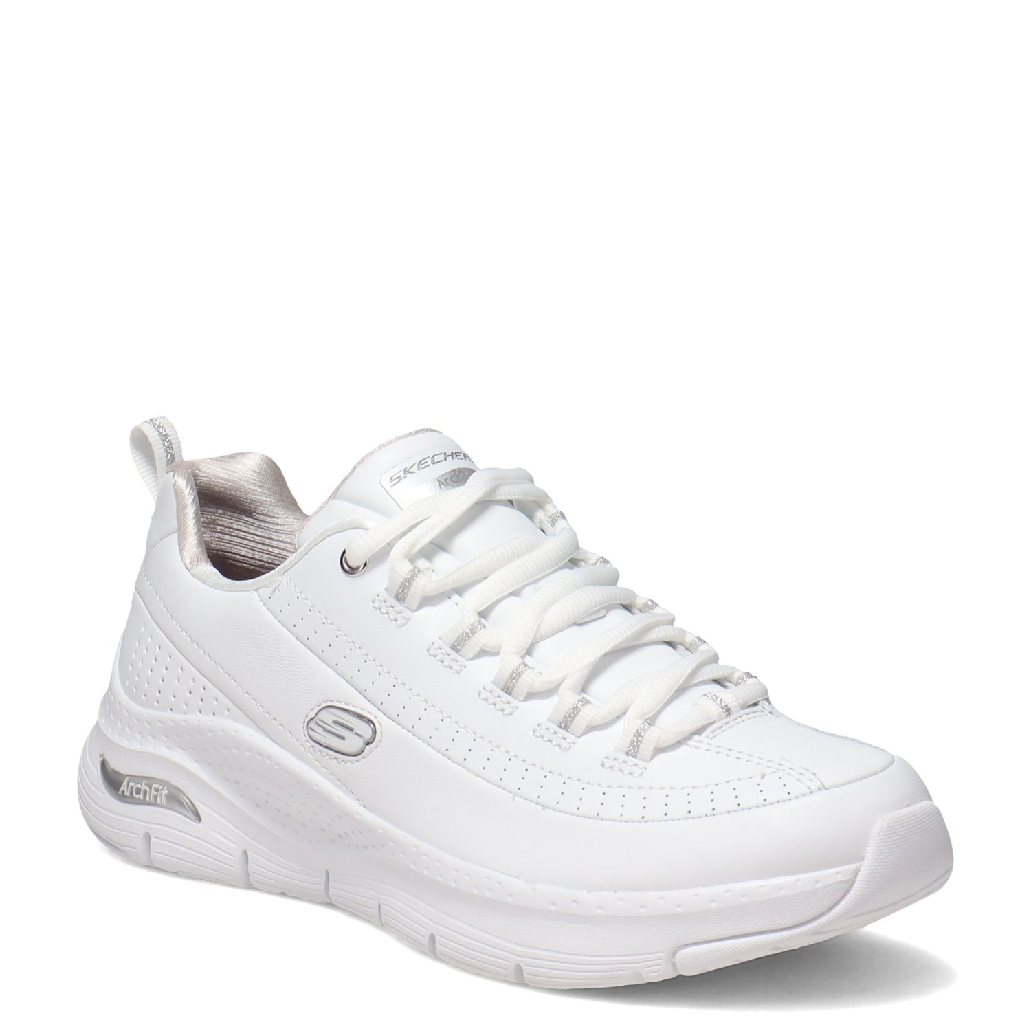 Peltz Shoes  Women's Skechers Arch Fit - Citi Drive Sneaker - Wide Width WHITE 149146W-WSL