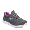 Peltz Shoes  Women's Skechers Summits - Cool Classic Sneaker - Wide Width Charcoal/Lavender 149206W-CCLV