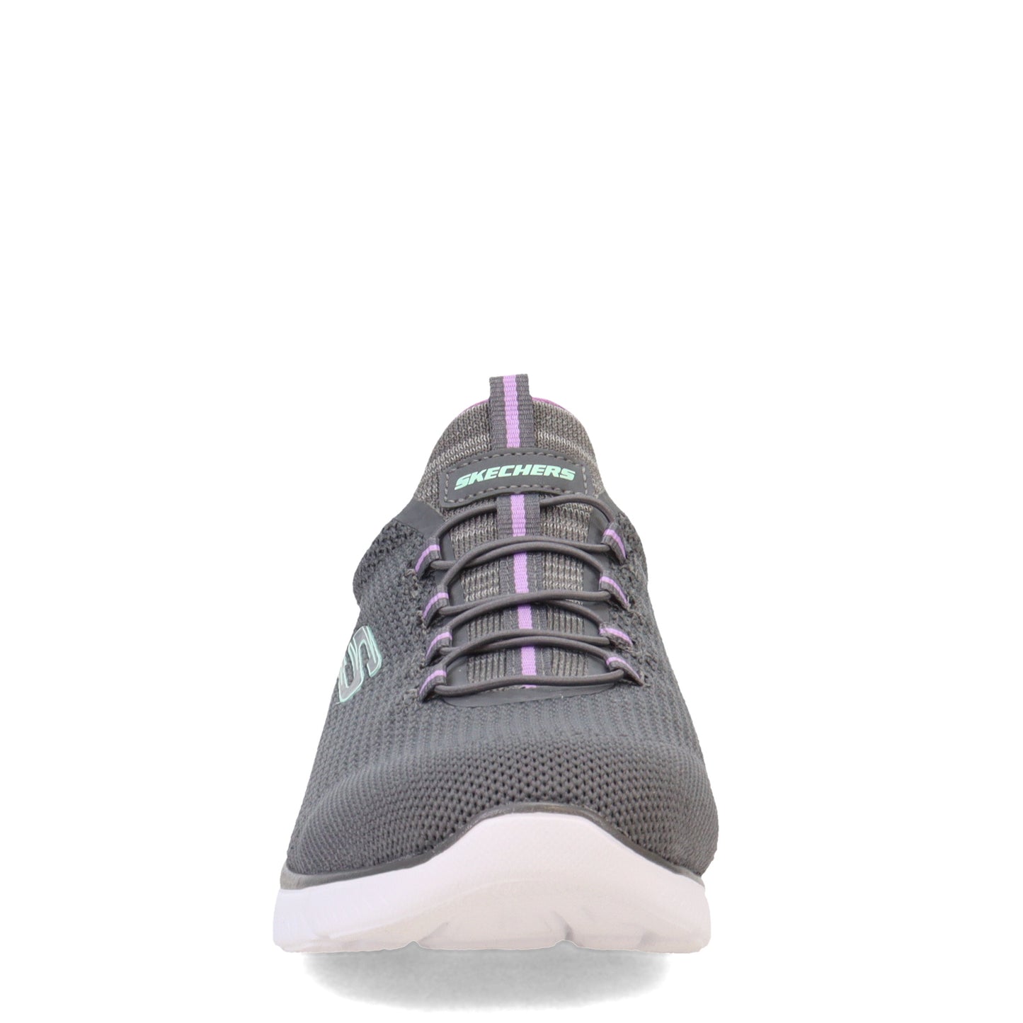 Peltz Shoes  Women's Skechers Summits - Cool Classic Sneaker - Wide Width Charcoal/Lavender 149206W-CCLV