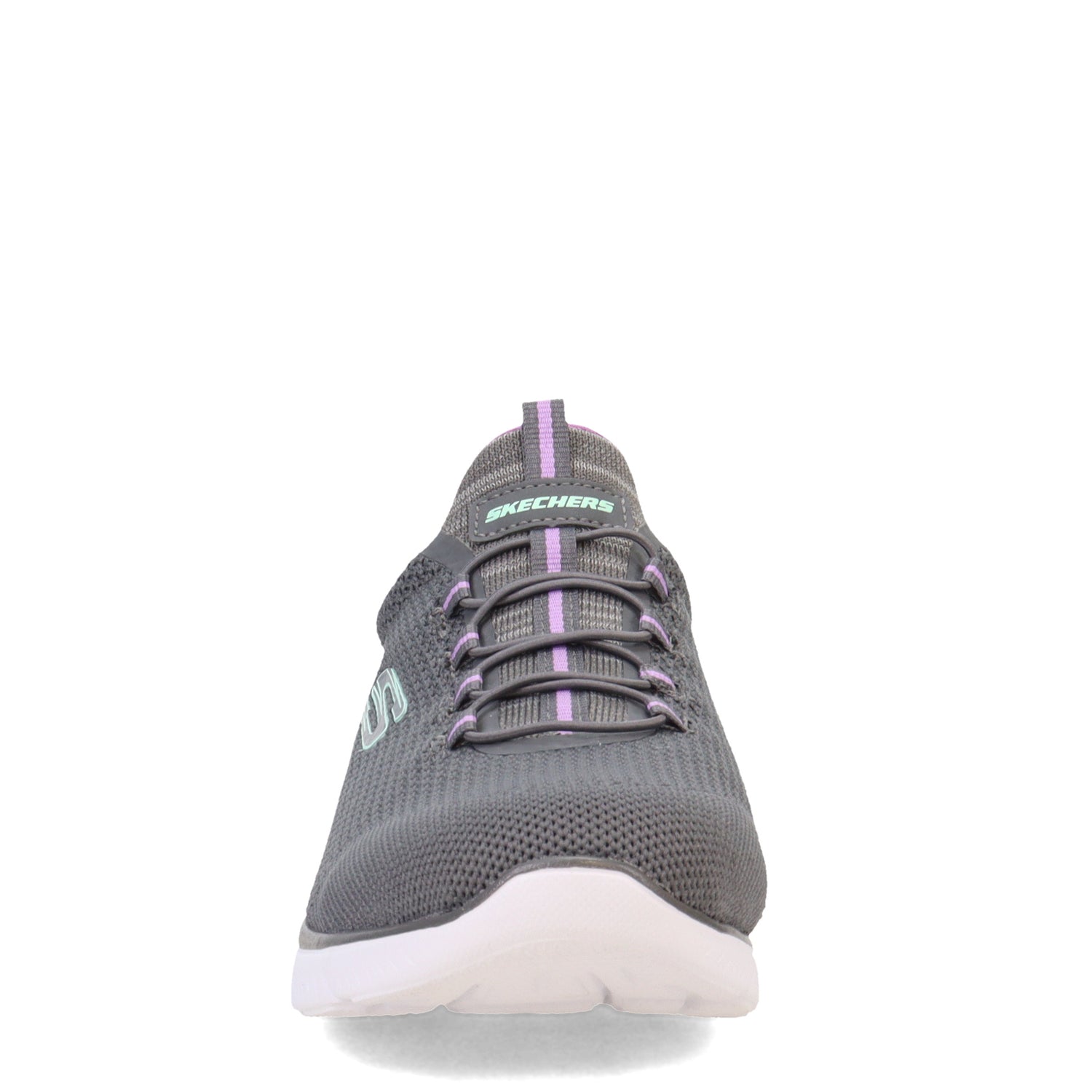 Peltz Shoes  Women's Skechers Summits - Cool Classic Sneaker - Wide Width Charcoal/Lavender 149206W-CCLV