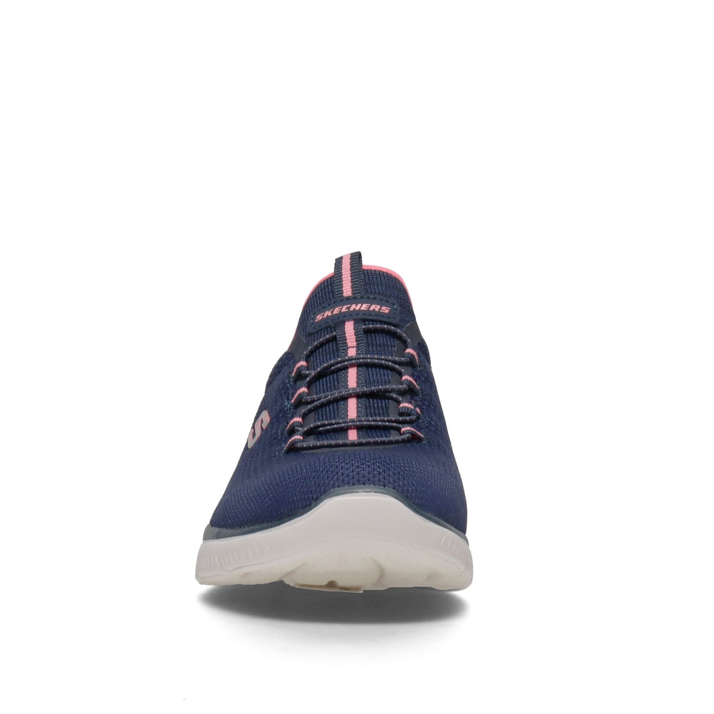 Peltz Shoes  Women's Skechers Summits - Cool Classic Sneaker - Wide Width NAVY / PINK 149206W-NVPK